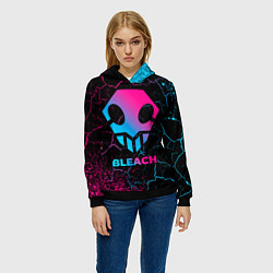 Толстовка-худи женская Bleach - neon gradient, цвет: 3D-черный — фото 2