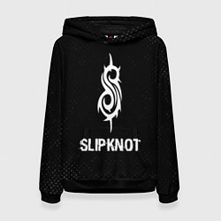 Толстовка-худи женская Slipknot glitch на темном фоне, цвет: 3D-черный