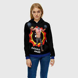 Толстовка-худи женская Serious Sam - kamikaze, цвет: 3D-синий — фото 2
