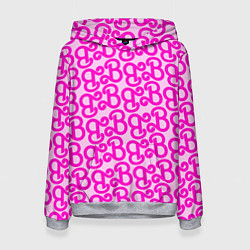 Толстовка-худи женская Логотип Барби - буква B, цвет: 3D-меланж