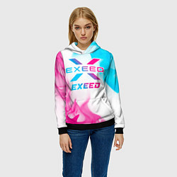 Толстовка-худи женская Exeed neon gradient style, цвет: 3D-черный — фото 2