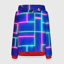 Толстовка-худи женская Неон линии, цвет: 3D-красный
