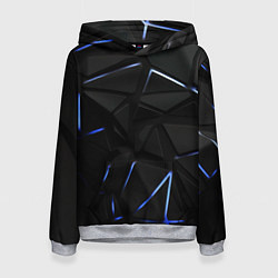 Толстовка-худи женская Black texture neon line, цвет: 3D-меланж