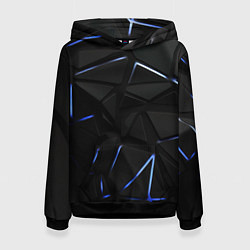 Толстовка-худи женская Black texture neon line, цвет: 3D-черный