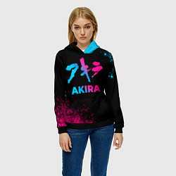Толстовка-худи женская Akira - neon gradient, цвет: 3D-черный — фото 2