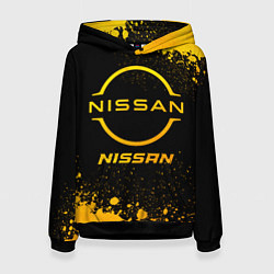 Толстовка-худи женская Nissan - gold gradient, цвет: 3D-черный