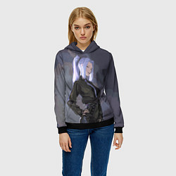Толстовка-худи женская Мей Мей - Магическая битва, цвет: 3D-черный — фото 2
