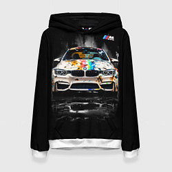 Толстовка-худи женская BMW Креативный тюнинг, цвет: 3D-белый
