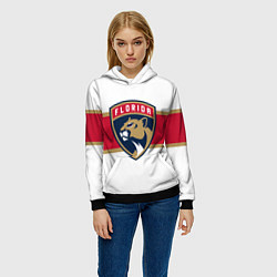 Толстовка-худи женская Florida panthers - uniform - hockey, цвет: 3D-черный — фото 2