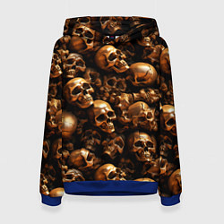 Толстовка-худи женская Медные черепа, цвет: 3D-синий