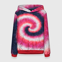 Толстовка-худи женская Tie-Dye дизайн, цвет: 3D-красный