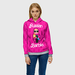 Толстовка-худи женская Barbie russian, цвет: 3D-меланж — фото 2