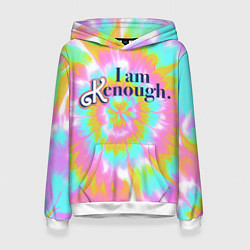 Толстовка-худи женская I am Kenough - retro tie-dye, цвет: 3D-белый