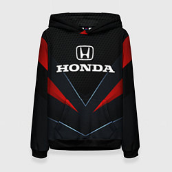 Толстовка-худи женская Honda - технологии, цвет: 3D-черный