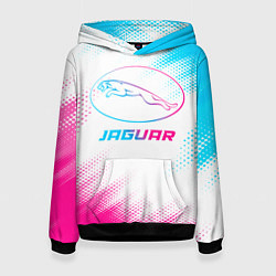 Толстовка-худи женская Jaguar neon gradient style, цвет: 3D-черный