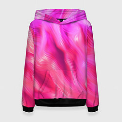 Толстовка-худи женская Pink abstract texture, цвет: 3D-черный