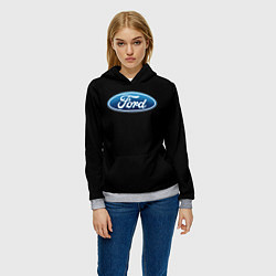 Толстовка-худи женская Ford sport auto, цвет: 3D-меланж — фото 2