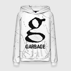 Толстовка-худи женская Garbage glitch на светлом фоне, цвет: 3D-белый