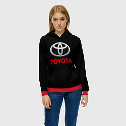 Толстовка-худи женская Toyota sport car, цвет: 3D-красный — фото 2