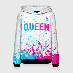 Женская толстовка Queen neon gradient style: символ сверху