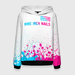 Женская толстовка Nine Inch Nails neon gradient style: символ сверху