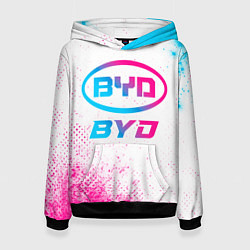 Толстовка-худи женская BYD neon gradient style, цвет: 3D-черный