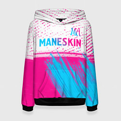 Толстовка-худи женская Maneskin neon gradient style: символ сверху, цвет: 3D-черный
