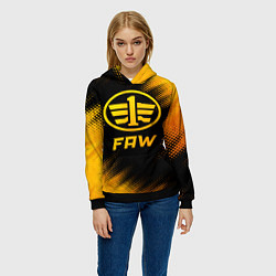 Толстовка-худи женская FAW - gold gradient, цвет: 3D-черный — фото 2