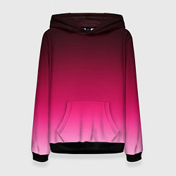 Толстовка-худи женская Розово-малиновый градиент, цвет: 3D-черный