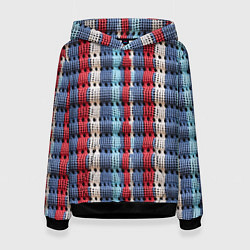 Женская толстовка Вязаный узор разноцветные вертикальные полосы