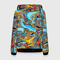 Толстовка-худи женская Абстрактная диффузия, цвет: 3D-черный