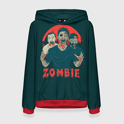 Толстовка-худи женская Zombie - день мертвеца, цвет: 3D-красный