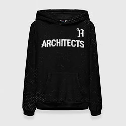 Толстовка-худи женская Architects glitch на темном фоне: символ сверху, цвет: 3D-черный