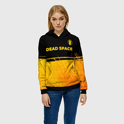 Толстовка-худи женская Dead Space - gold gradient посередине, цвет: 3D-черный — фото 2