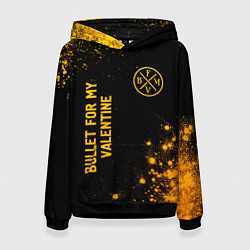 Толстовка-худи женская Bullet For My Valentine - gold gradient вертикальн, цвет: 3D-черный