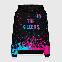 Толстовка-худи женская The Killers - neon gradient посередине, цвет: 3D-черный