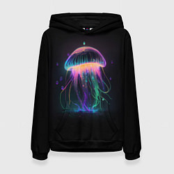 Толстовка-худи женская Свет медузы, цвет: 3D-черный