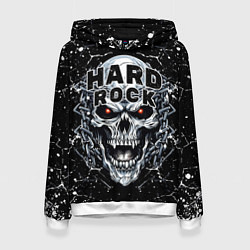 Толстовка-худи женская Hard rock - evil skull, цвет: 3D-белый