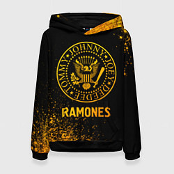 Толстовка-худи женская Ramones - gold gradient, цвет: 3D-черный