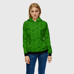 Толстовка-худи женская Shrek: Pattern, цвет: 3D-черный — фото 2