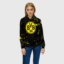 Толстовка-худи женская Borussia yellow splash, цвет: 3D-черный — фото 2