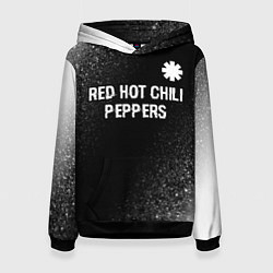 Женская толстовка Red Hot Chili Peppers glitch на темном фоне посере