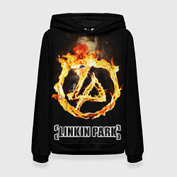 Толстовка-худи женская Linkin Park - fire logo, цвет: 3D-черный