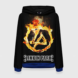 Толстовка-худи женская Linkin Park - fire logo, цвет: 3D-синий