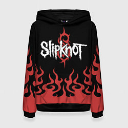 Толстовка-худи женская Slipknot в огне, цвет: 3D-черный