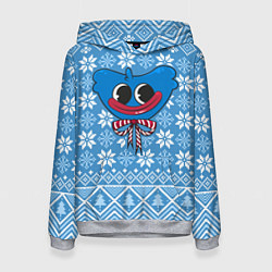 Толстовка-худи женская Huggy Wuggy christmas sweater, цвет: 3D-меланж