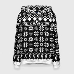 Толстовка-худи женская CS GO christmas sweater, цвет: 3D-белый