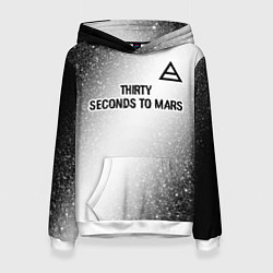 Женская толстовка Thirty Seconds to Mars glitch на светлом фоне посе