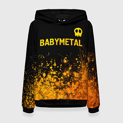 Толстовка-худи женская Babymetal - gold gradient посередине, цвет: 3D-черный