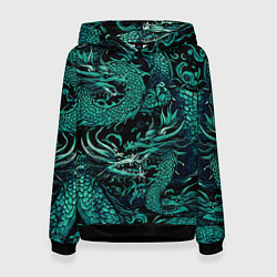 Женская толстовка Дракон бирюзового цвета